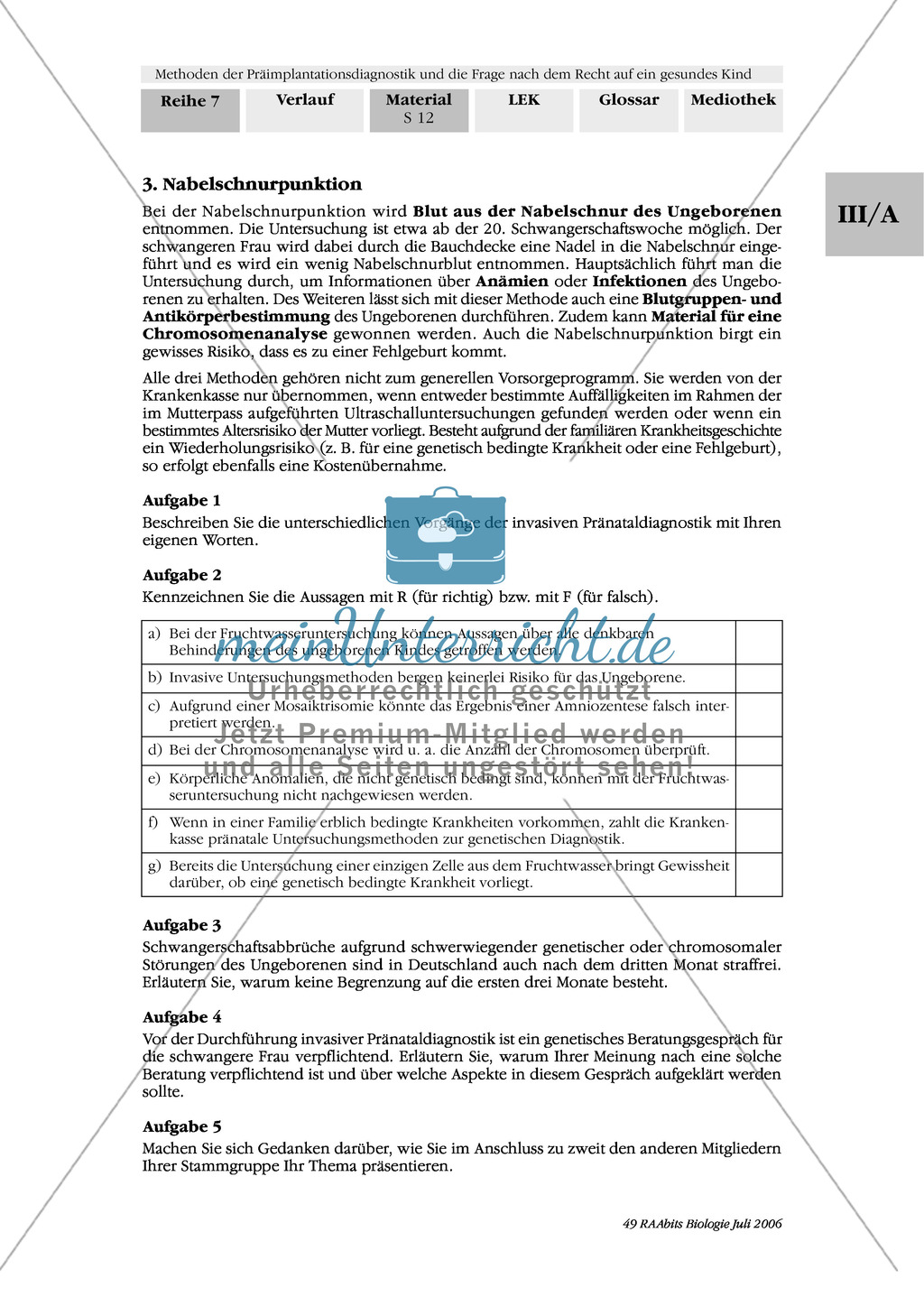 Text zur Entwicklung der befruchteten Eizelle und Gruppenpuzzle zur Präimplantationsdiagnostik und Pränataldiagnostik Preview 10
