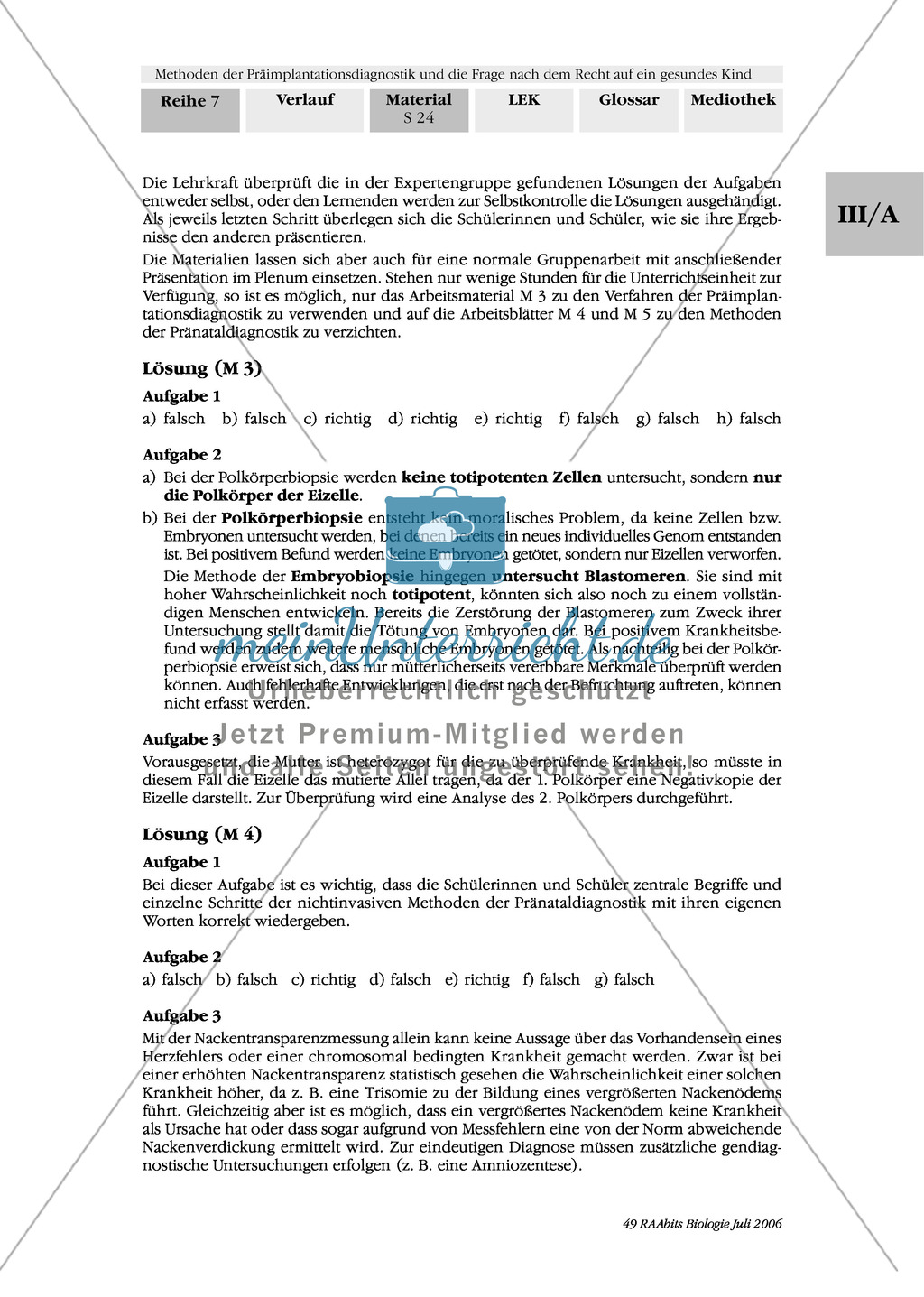 Text zur Entwicklung der befruchteten Eizelle und Gruppenpuzzle zur Präimplantationsdiagnostik und Pränataldiagnostik Preview 14