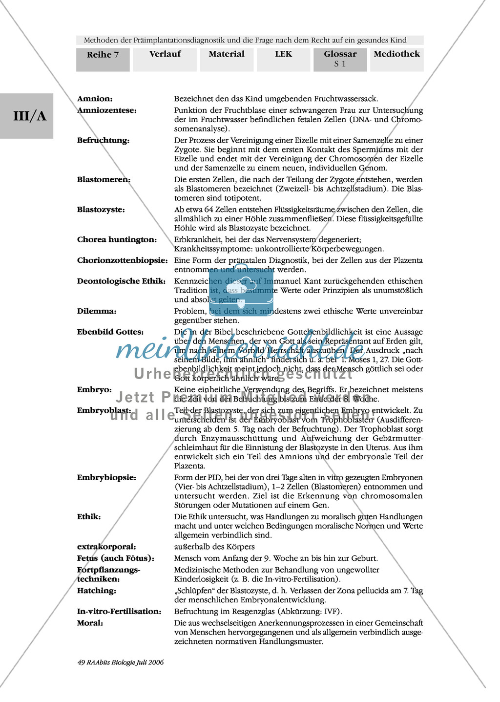 Text zur Entwicklung der befruchteten Eizelle und Gruppenpuzzle zur Präimplantationsdiagnostik und Pränataldiagnostik Preview 17