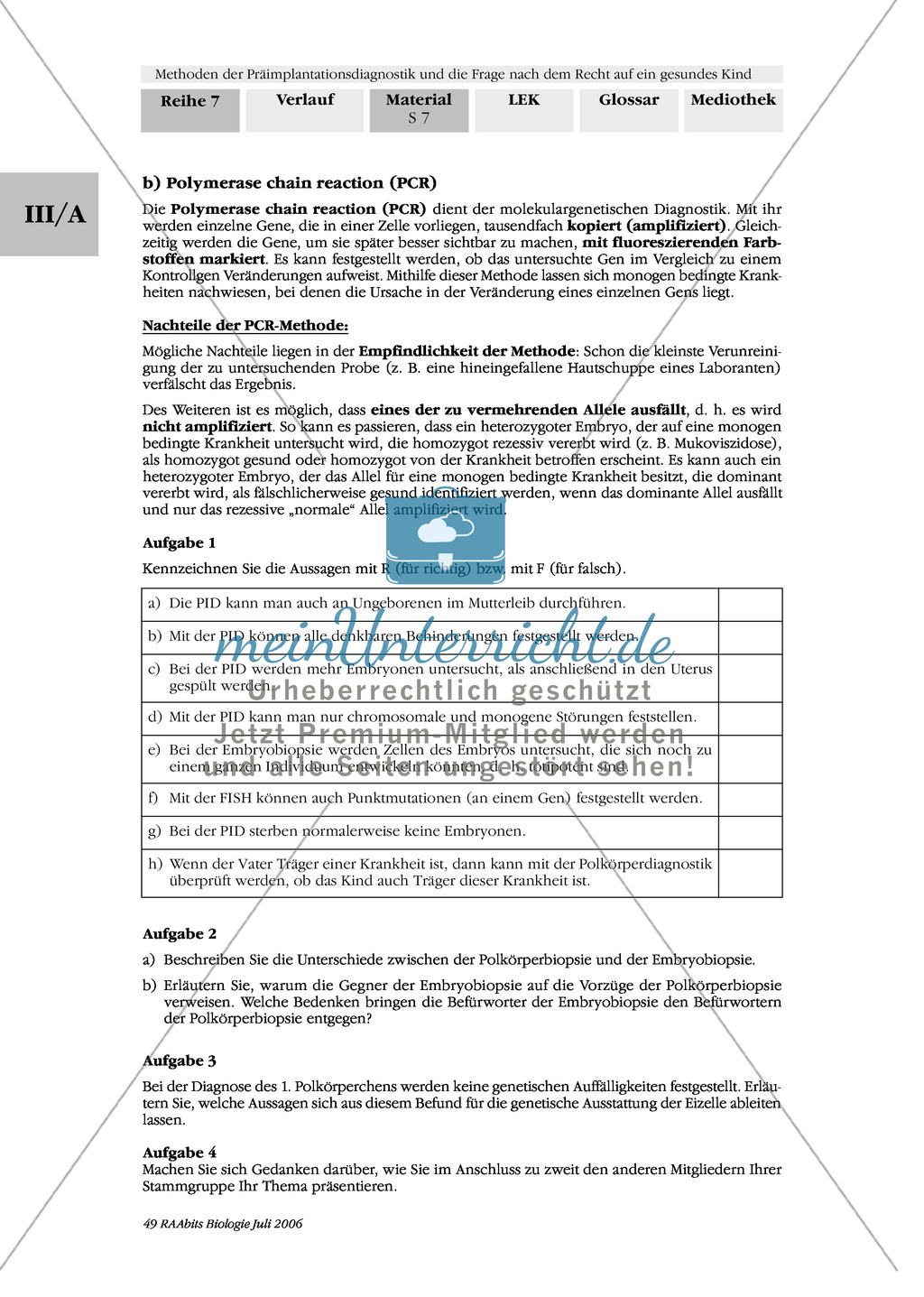 Text zur Entwicklung der befruchteten Eizelle und Gruppenpuzzle zur Präimplantationsdiagnostik und Pränataldiagnostik Preview 5
