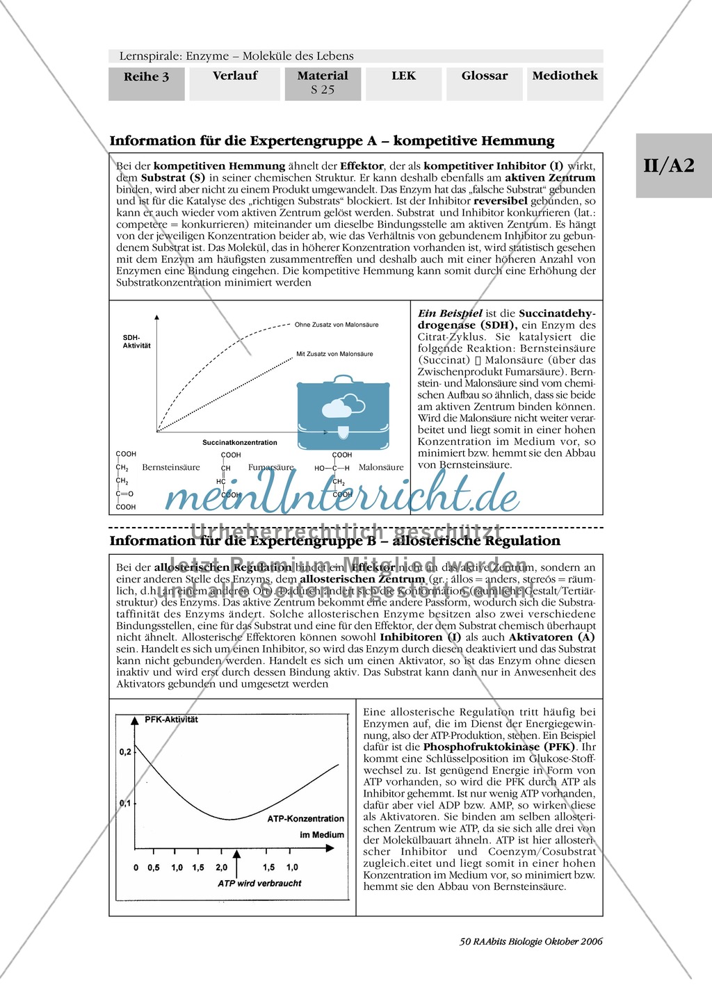 Enzyme: Arbeitsinseln zu den Themen Stoffwechsel, Enzymreaktionen, Hemmstoffe, Cofaktoren, Regulation Preview 19