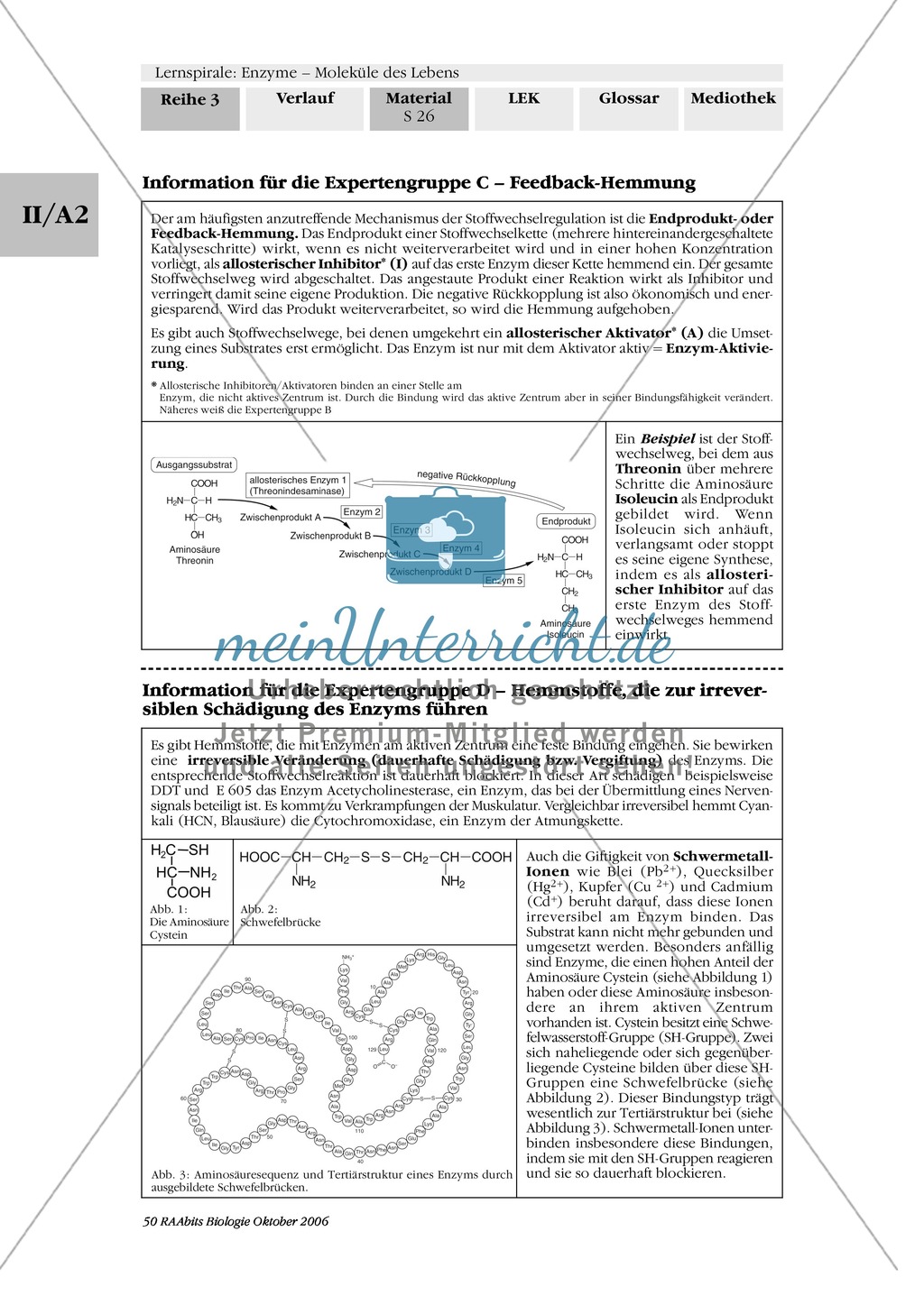 Enzyme: Arbeitsinseln zu den Themen Stoffwechsel, Enzymreaktionen, Hemmstoffe, Cofaktoren, Regulation Preview 20