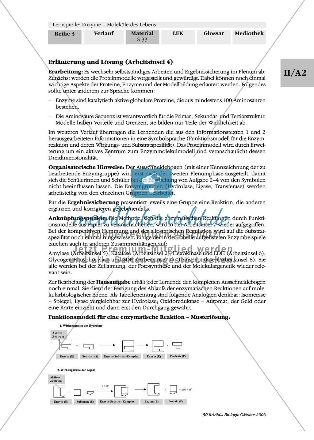 Enzyme: Arbeitsinseln zu den Themen Stoffwechsel, Enzymreaktionen, Hemmstoffe, Cofaktoren, Regulation Preview 26