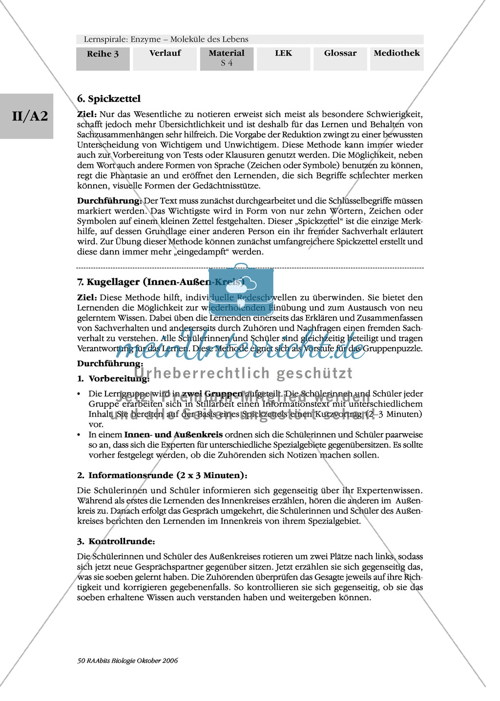 Cofaktoren für enzymatische Reaktionen: Exzerpierendes Lesen, Spickzettel, Kugellager Preview 2