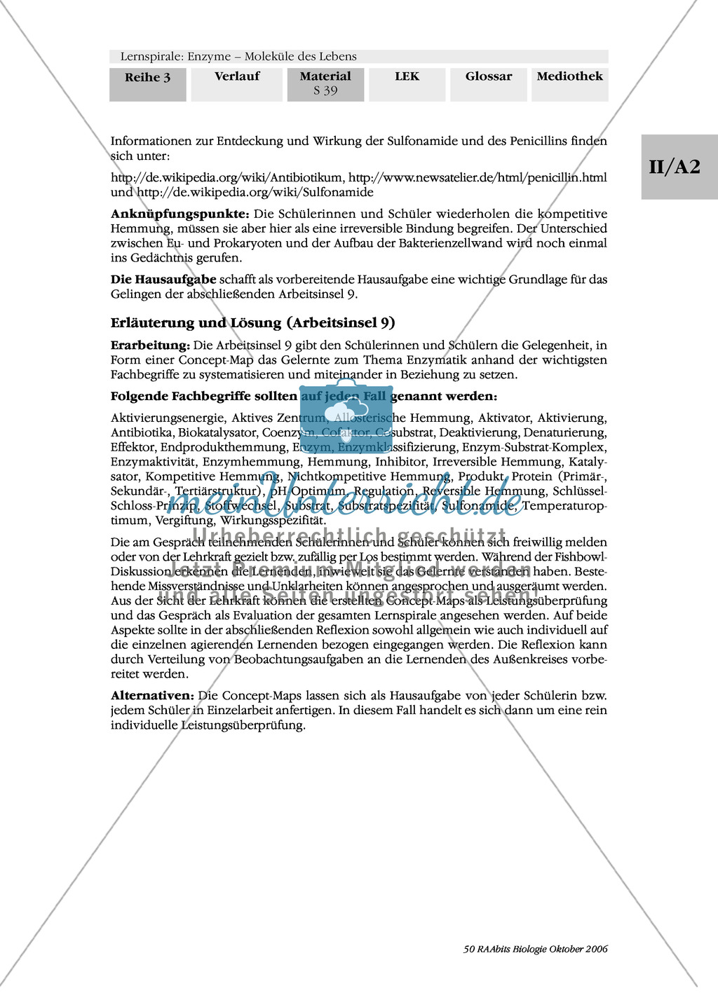 Enzyme: Ergebnissicherung von Arbeitsphasen: Systematisierung und Vermittlung des Gelernten: Concept-Map, Fishbowl Preview 4