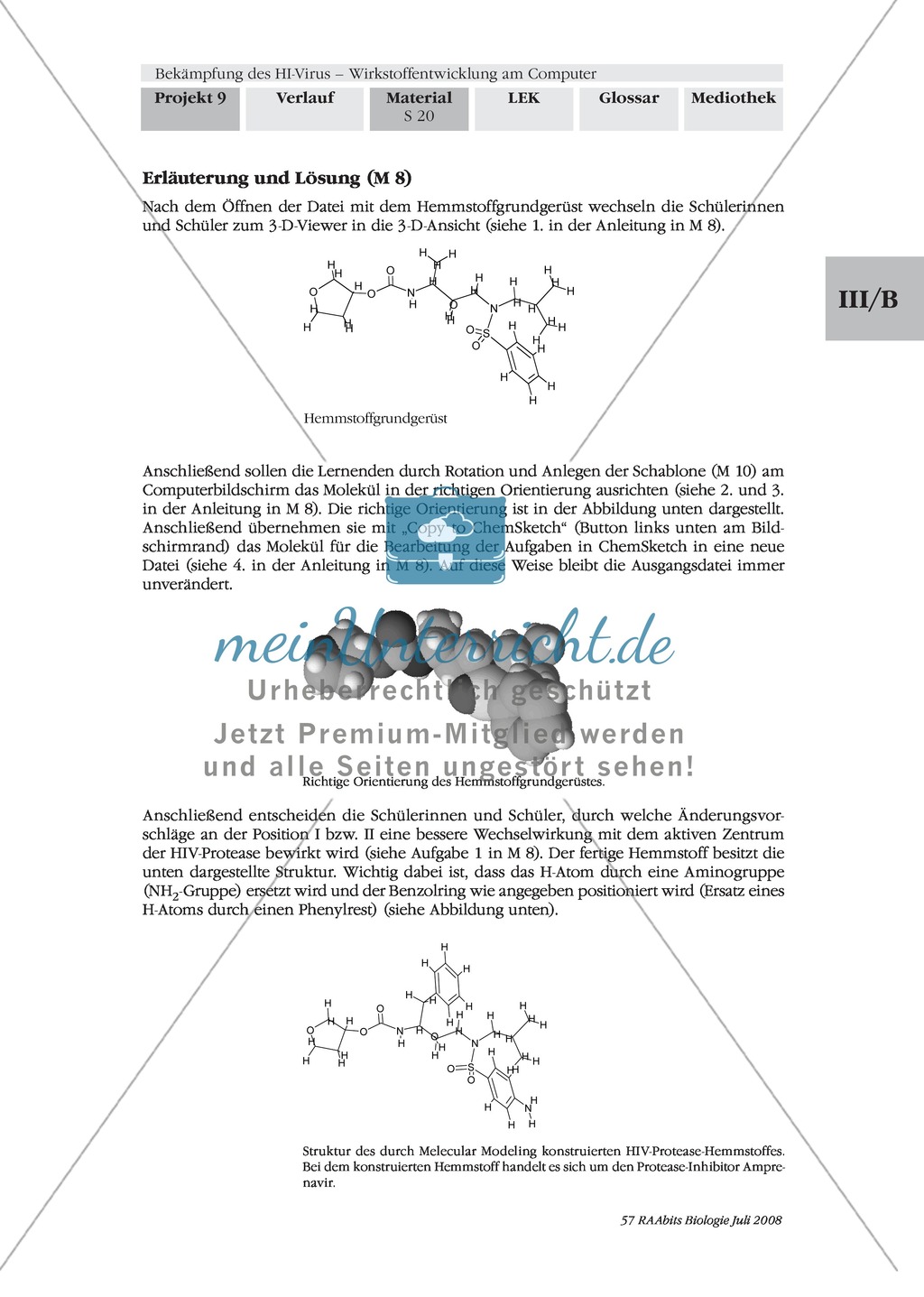 Einen kompetitiven HIV-Protease-Inhibitor durch Rationale Wirkstoffentwicklung in Expertenteams entwickeln Preview 16