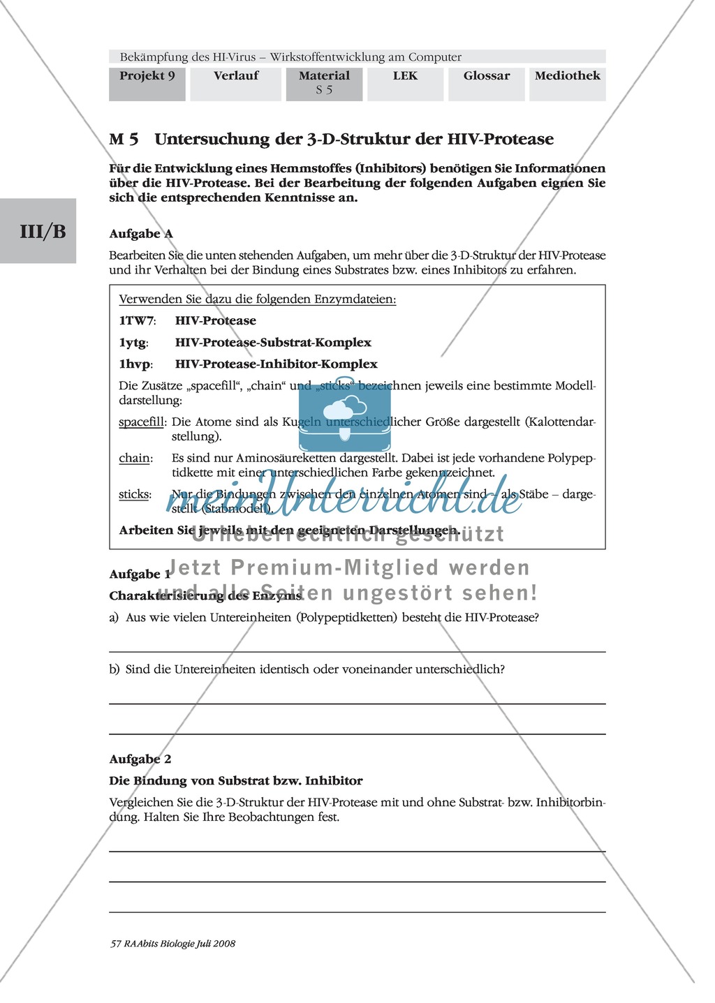 Einen kompetitiven HIV-Protease-Inhibitor durch Rationale Wirkstoffentwicklung in Expertenteams entwickeln Preview 1