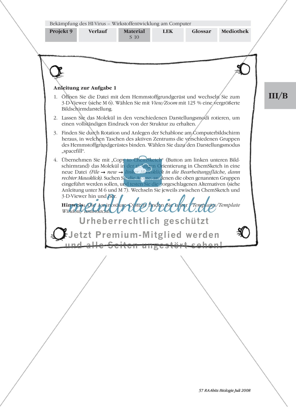 Einen kompetitiven HIV-Protease-Inhibitor durch Rationale Wirkstoffentwicklung in Expertenteams entwickeln Preview 6