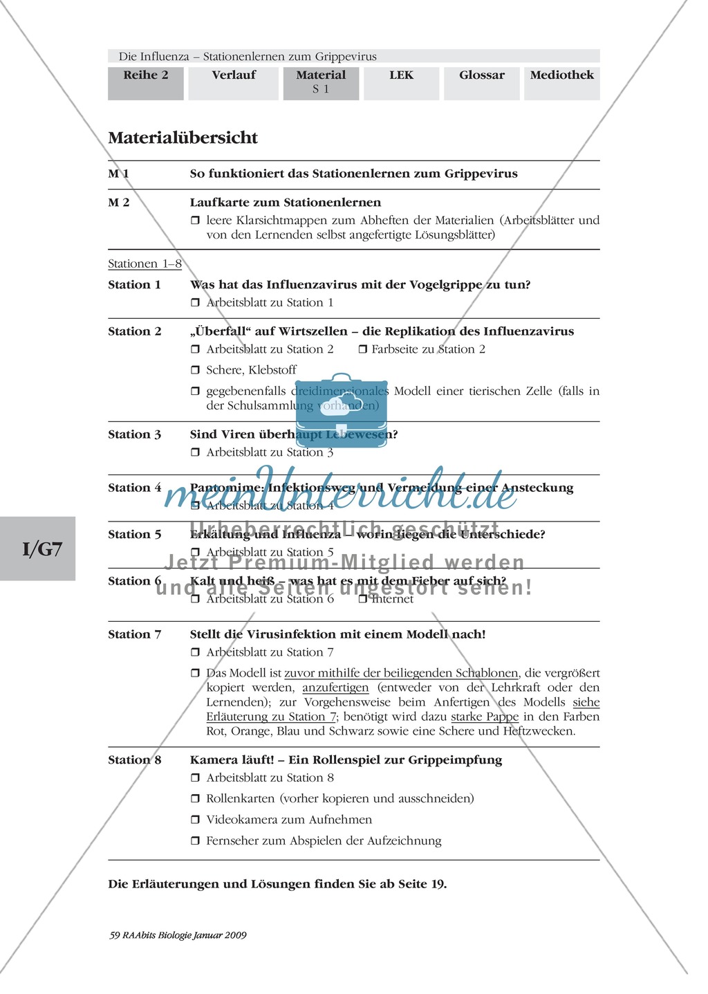Stationsarbeit zum Thema Influenza mit Themen zur Vogelgrippe, Viren und Fieber Preview 1