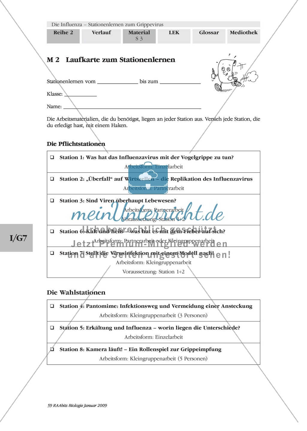 Stationsarbeit zum Thema Influenza mit Themen zur Vogelgrippe, Viren und Fieber Preview 3