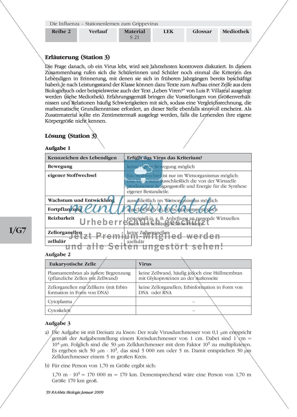 Definition, Beschreibung und Vermehrungskreislauf von Viren am Beispiel Influenza und Vogelgrippe: Textarbeit, Bildbeschreibung, Skizzieren, Eigenrecherche Preview 8