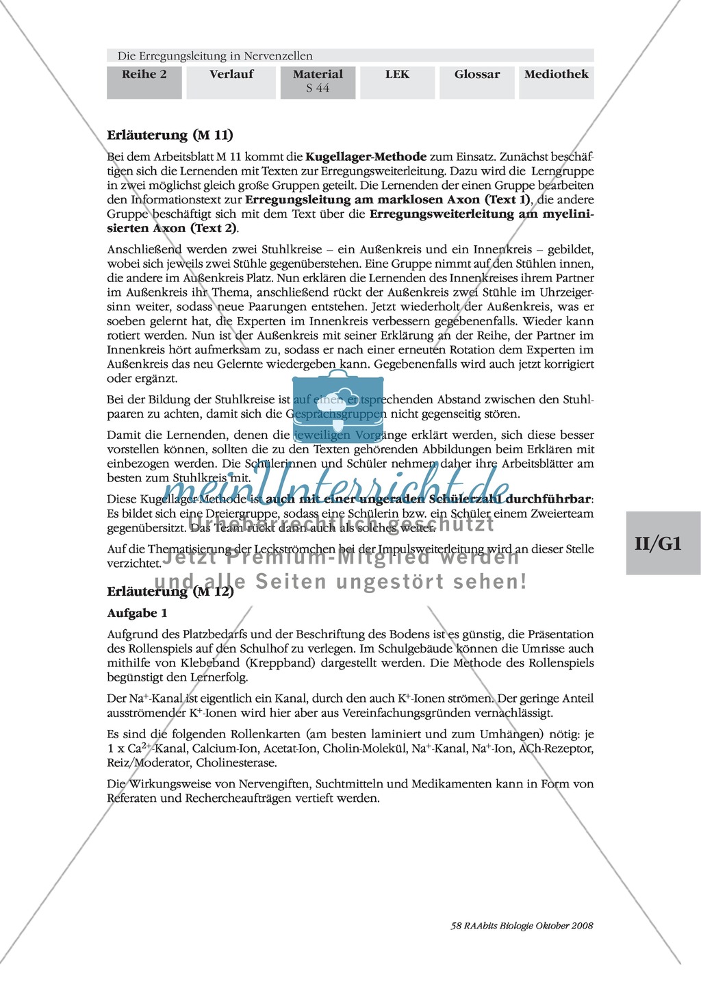 Die Erregungsleitung am Axon selbstständig erklären: Stärkung der Textarbeit und Kommunikationsfähigkeit im Biologie-Unterricht Preview 6