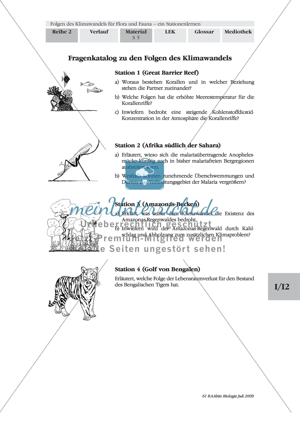 Stationenlernen: Klimawandel und Folgen für Flora und Fauna Preview 4