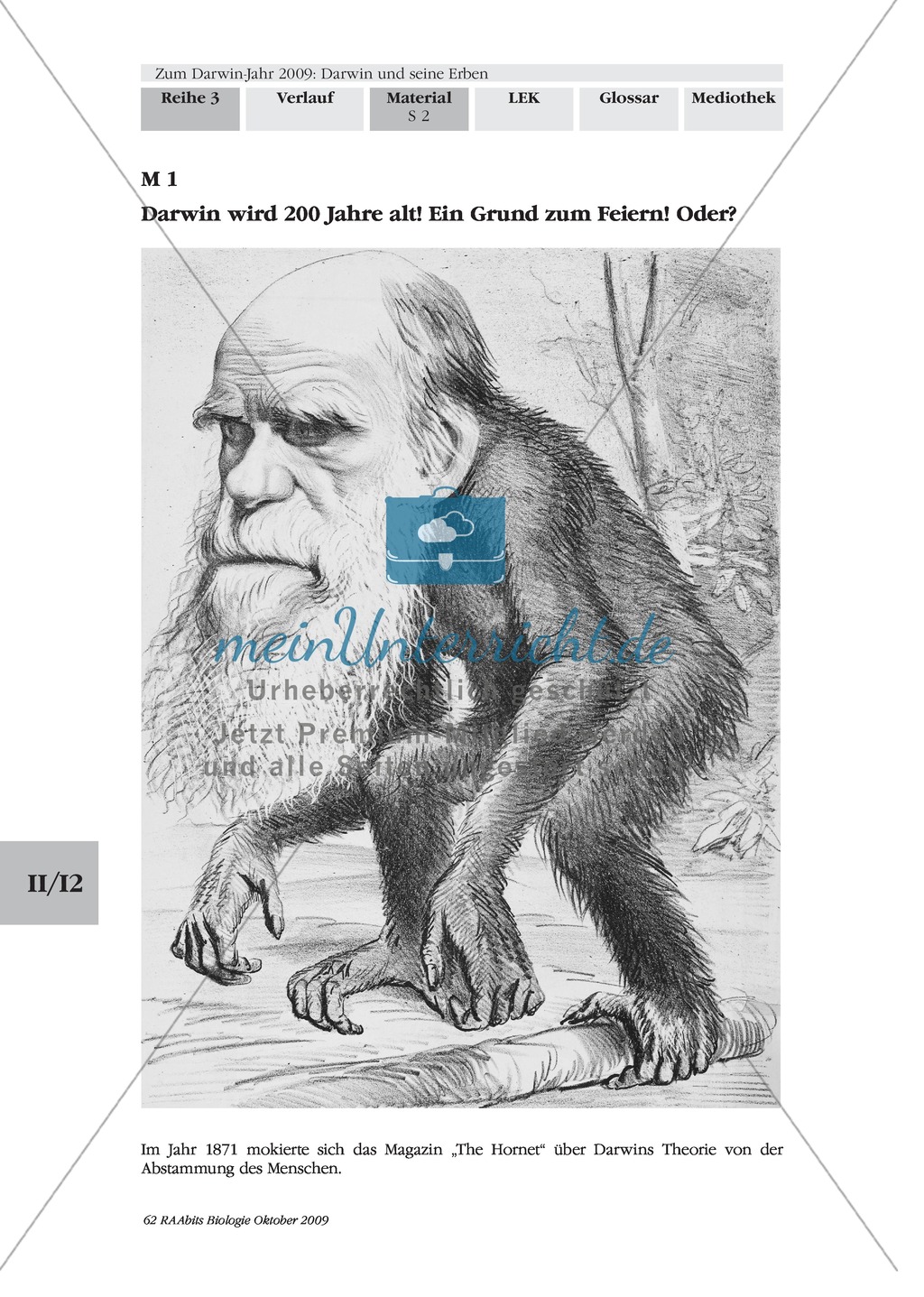 Erarbeiten der Biographie von Charles Darwin mit Zugang zur Darwinschen Evolutionslehre.Mit Lösungen. Preview 1