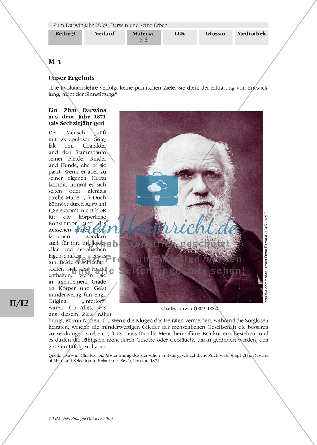Erarbeiten der Biographie von Charles Darwin mit Zugang zur Darwinschen Evolutionslehre.Mit Lösungen. Preview 3