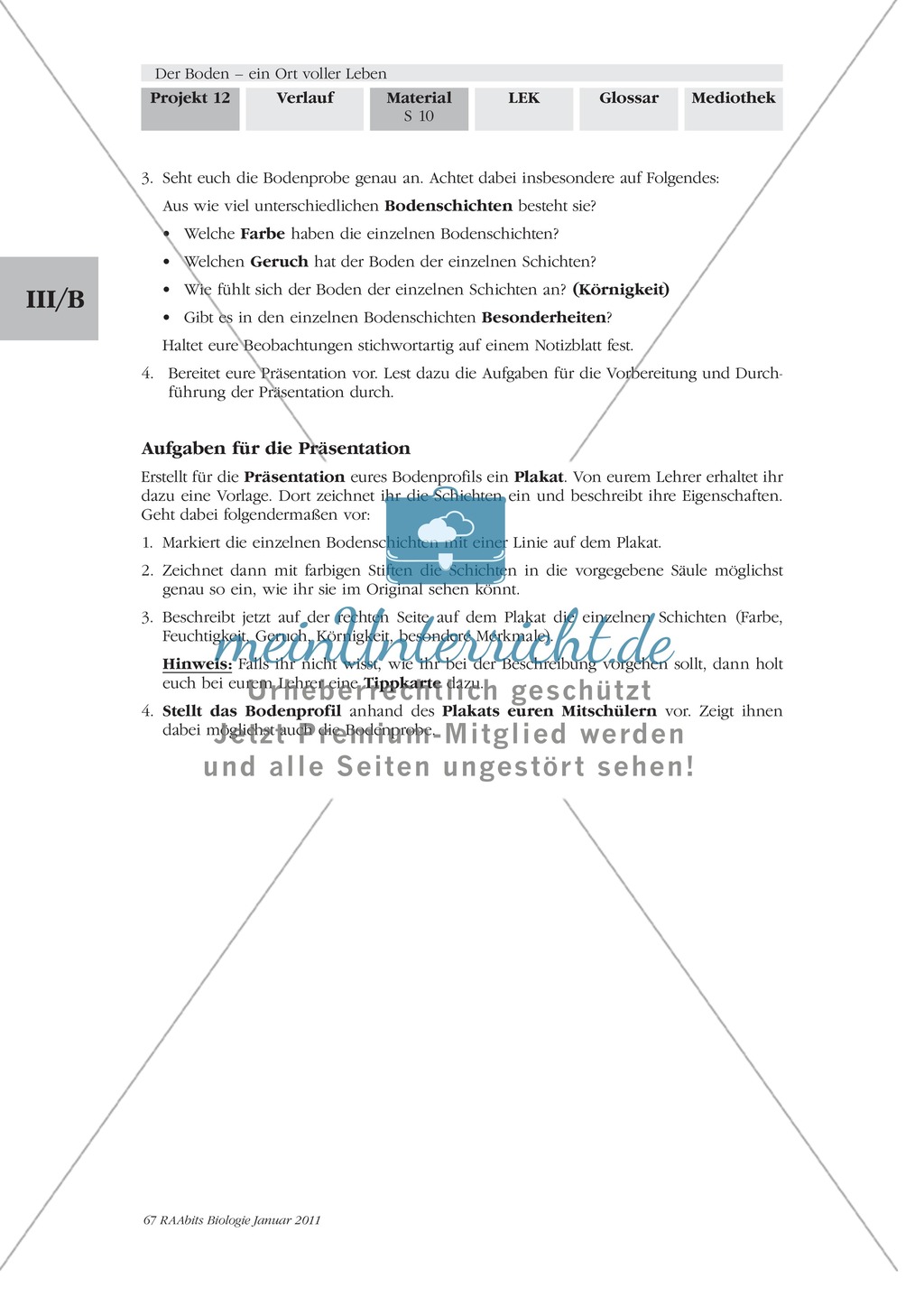 Bodenprofil: Beschaffenheit des Bodens, Bodenschichten, Exkursion, Präsentation Preview 2