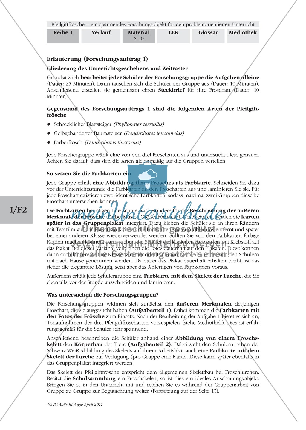 Merkmale und Eigenschaften von Fröschen am Beispiel von Pfeilgiftfröschen: Forschungsauftrag Preview 4