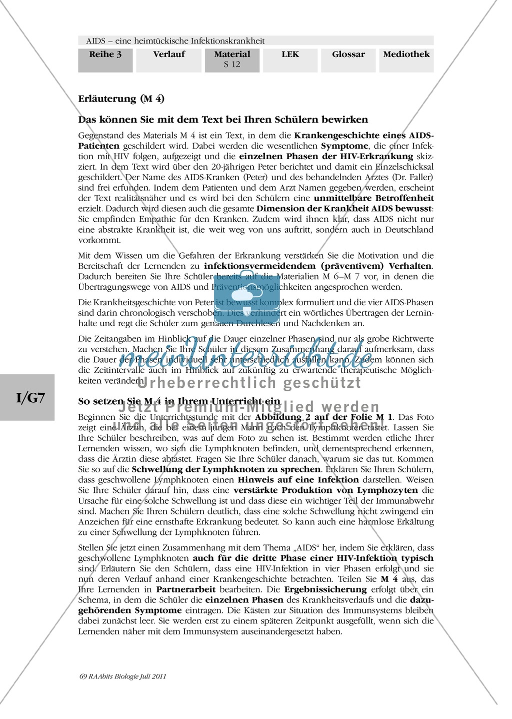 Krankheitsverlauf AIDS: Text Krankheitsgeschichte Preview 4