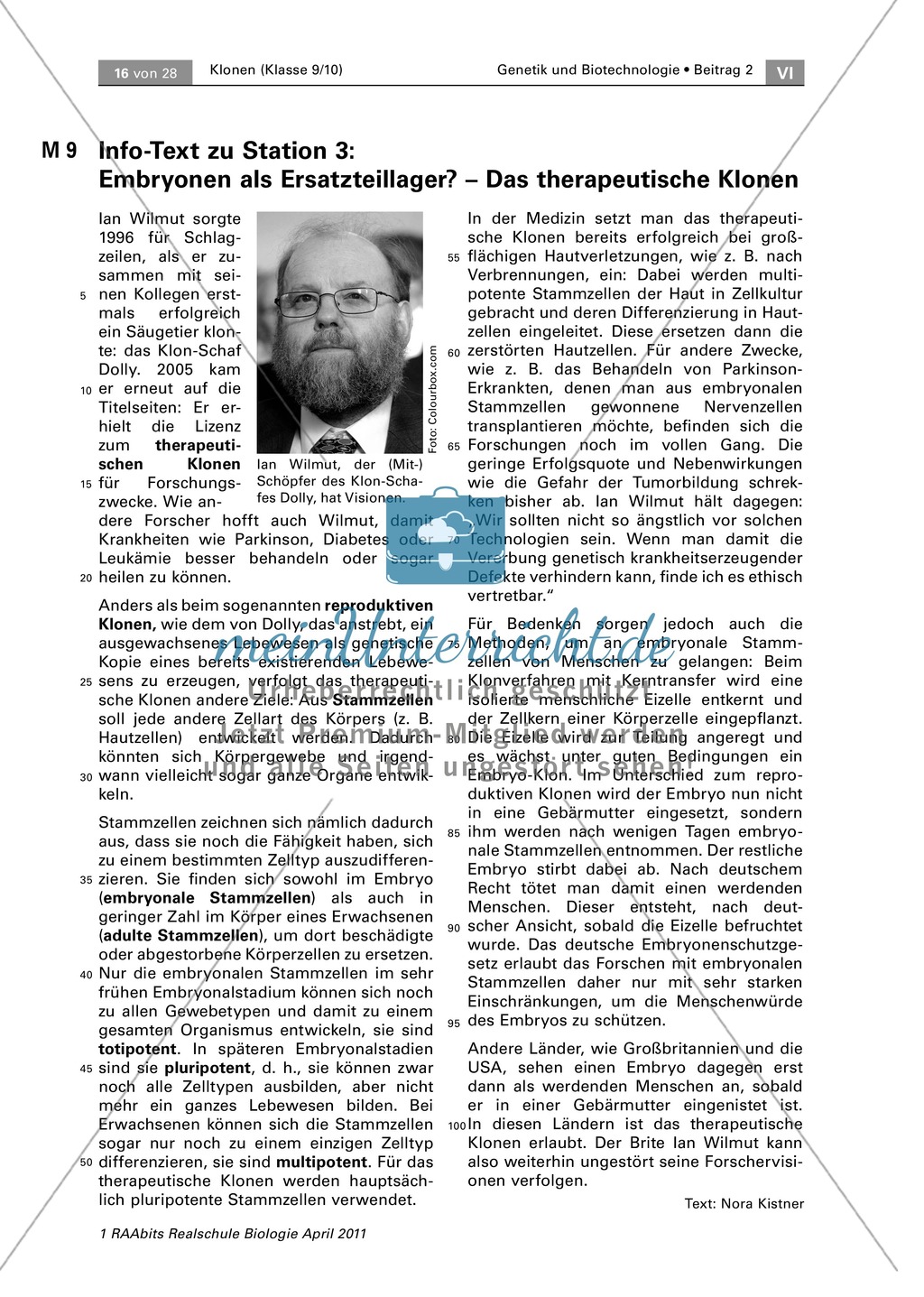 Stammzellenforschung am Beispiel von reproduktivem und therapeutischem Klonen Preview 2
