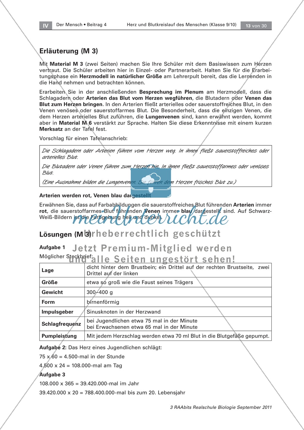 Arbeitsschritte des menschlichen Herzens: Steckbrief, Beschriften, Beschreiben Preview 3