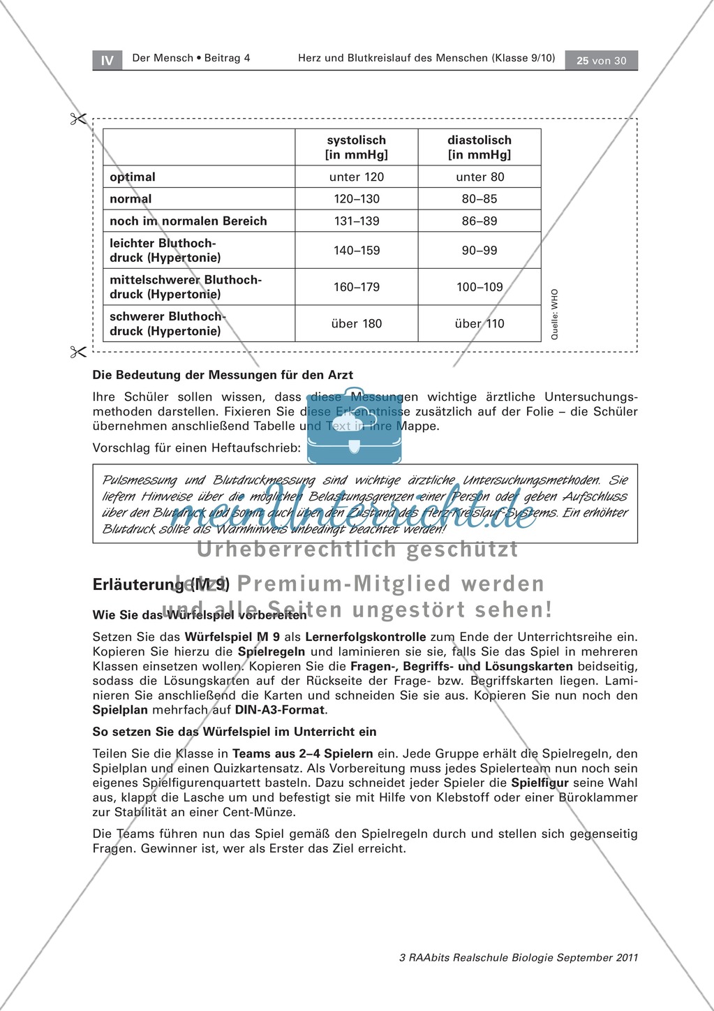 Puls- und Blutdruckmessung: Theorie und Durchführung Preview 3