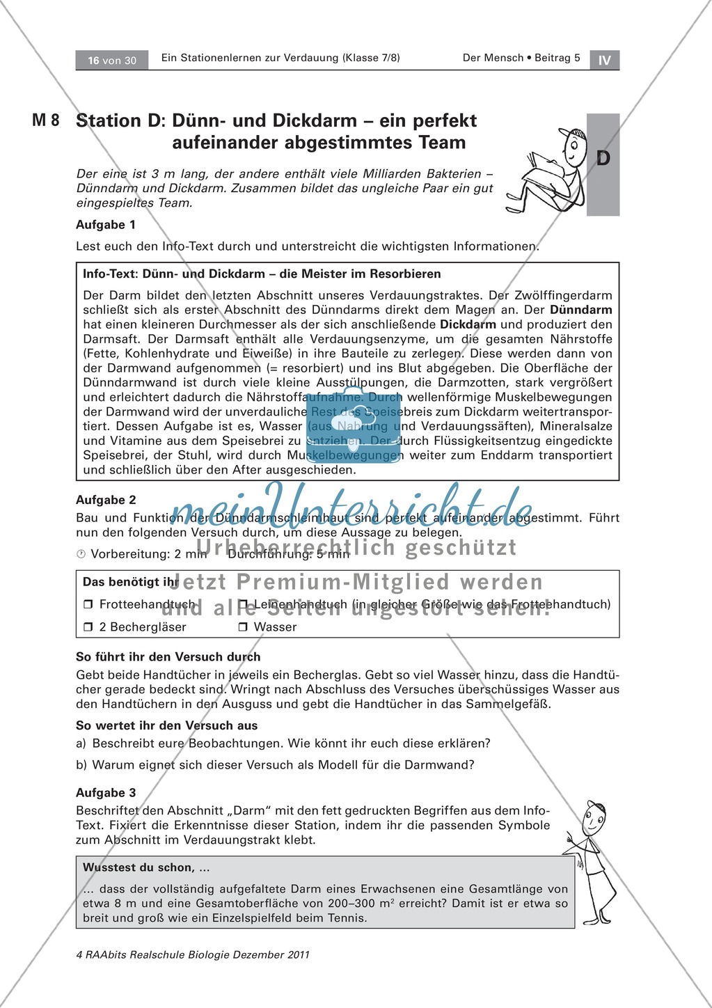 Der Weg der Nahrung durch den Körper: Stationsarbeit, Versuche Preview 6