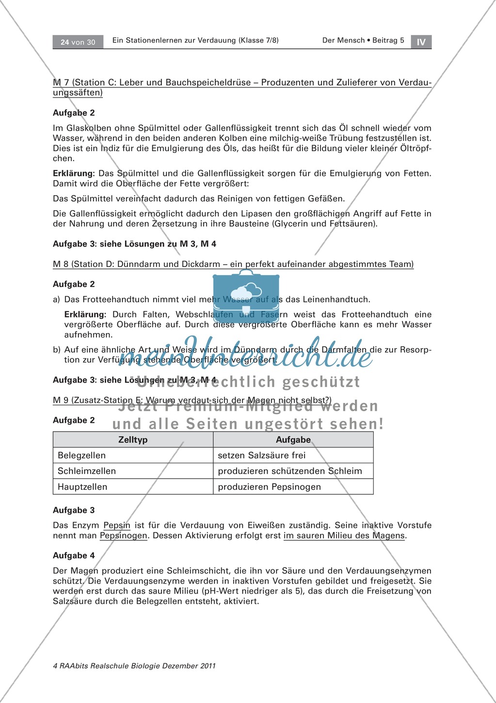 Leber und Bauchspeicheldrüse: Text, Versuch Preview 9