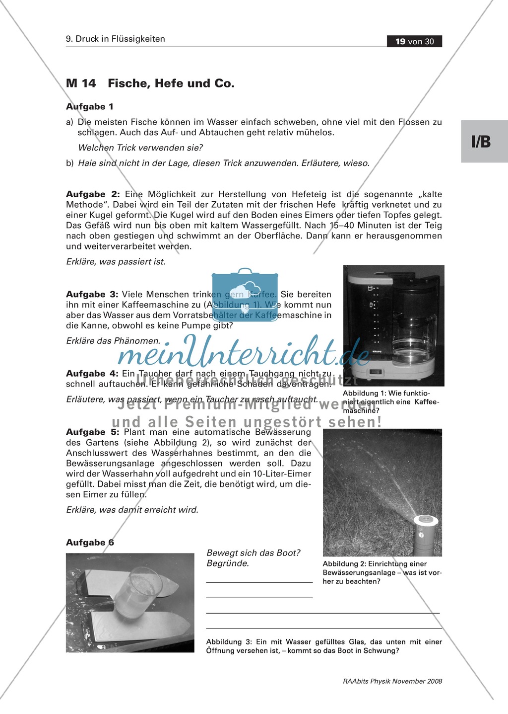 Druck in Flüssigkeiten: Schülerversuche: Wie spritzt die Flasche? + Wie lässt sich Wasserkraft nutzen? + Wasserheber bauen + Fische, Hefe und Co. Preview 4