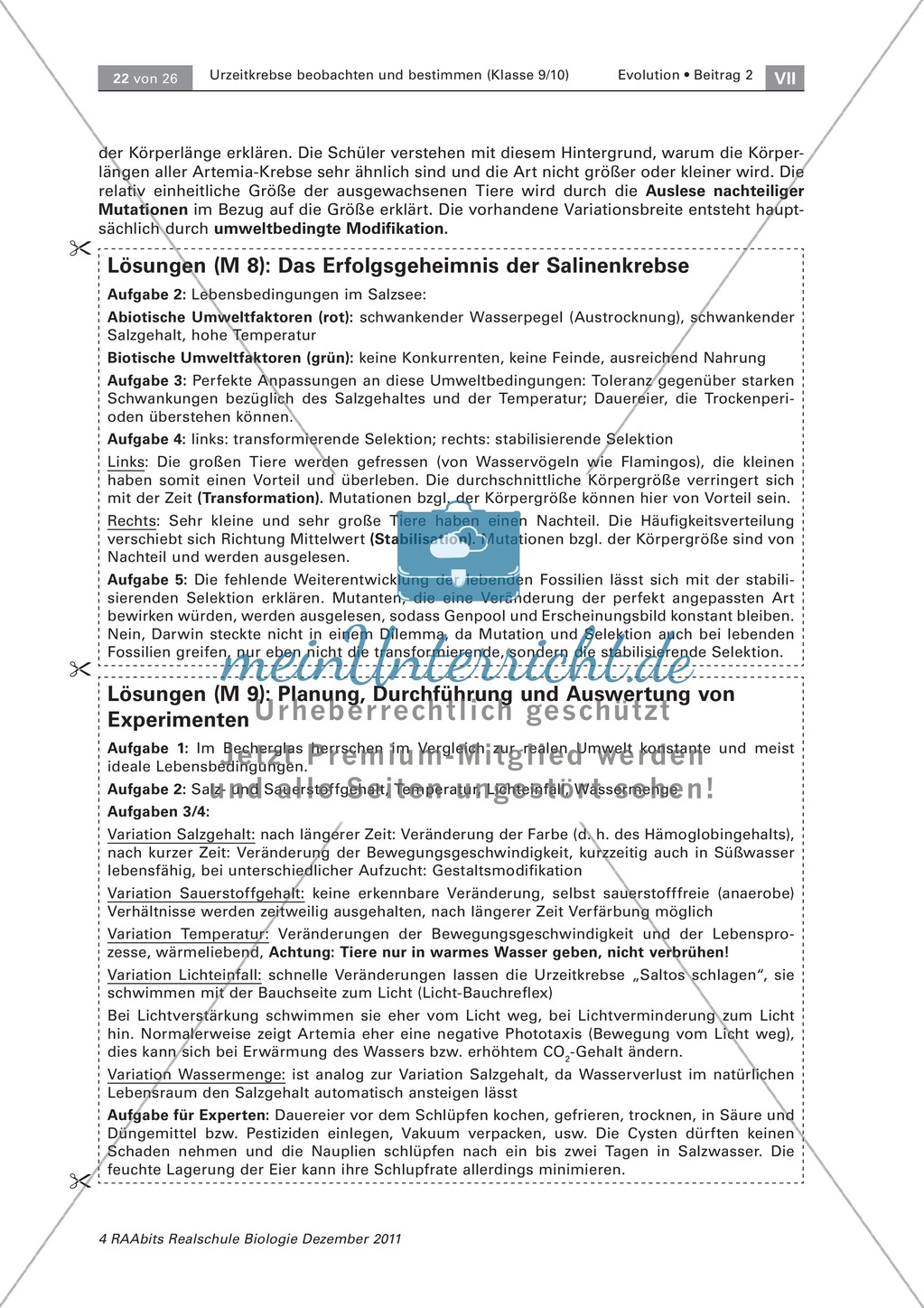 Evoultion - lebende Fossilien: Uhrzeitkrebse - Anpassung der Salinenkrebse Preview 5