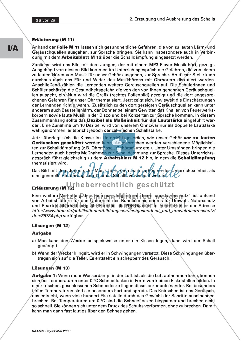 Schalldämpfung: Arbeitsblatt Preview 2