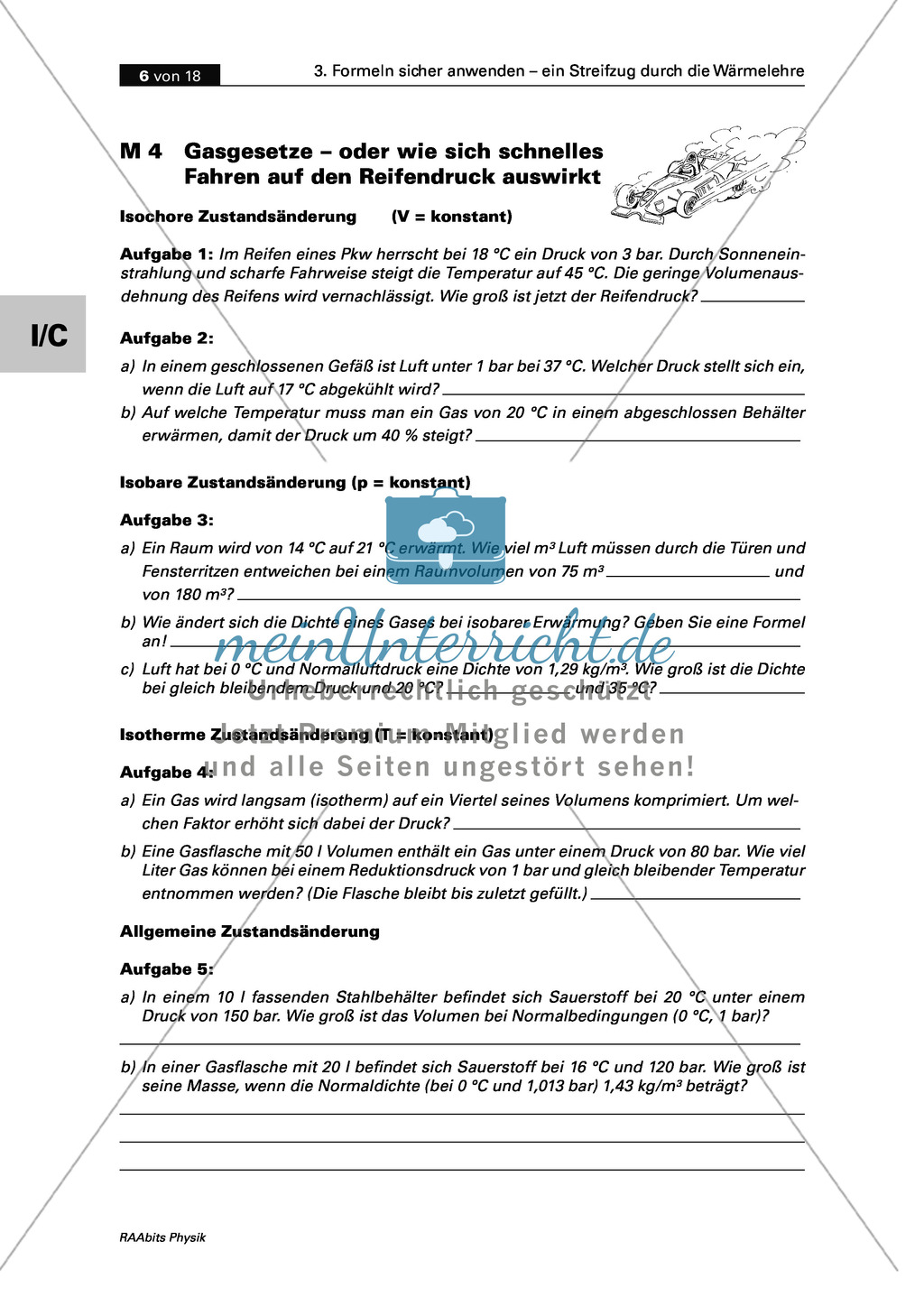 Wärmelehre - Arbeiten mit Formeln: Temperaturskalen, Wärmeausdehnung und Gasgesetz. Mit Aufgaben und Lösungen. Preview 4