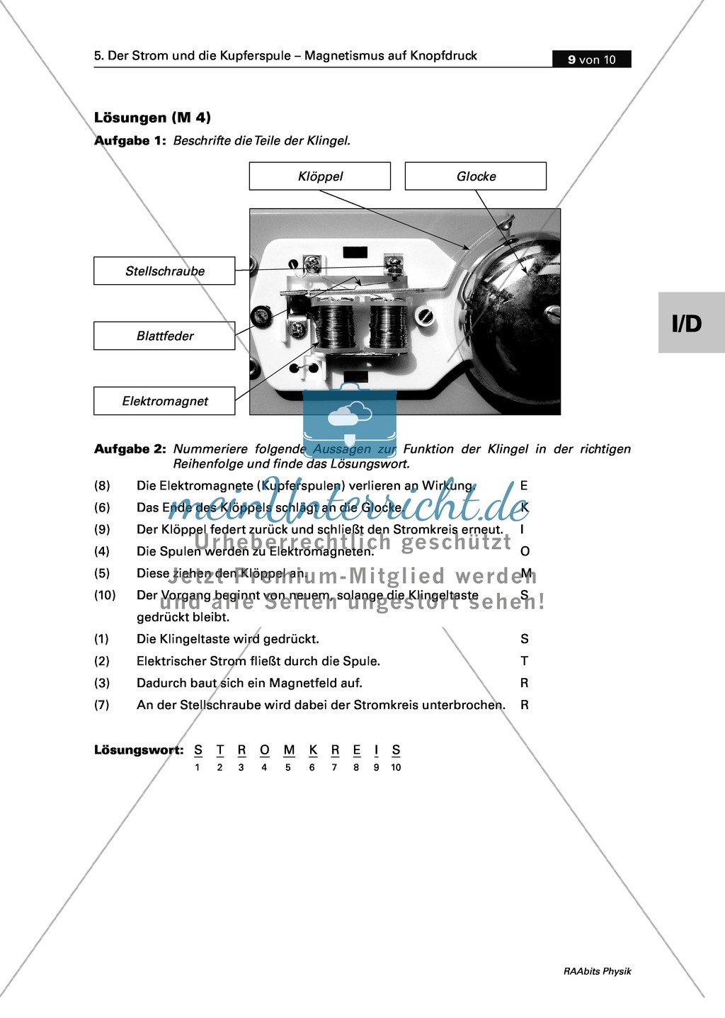 Der Strom und die Kupferspule: Anwendung des Elektromagnetismus in Form einer elektrischen Klingel Preview 2