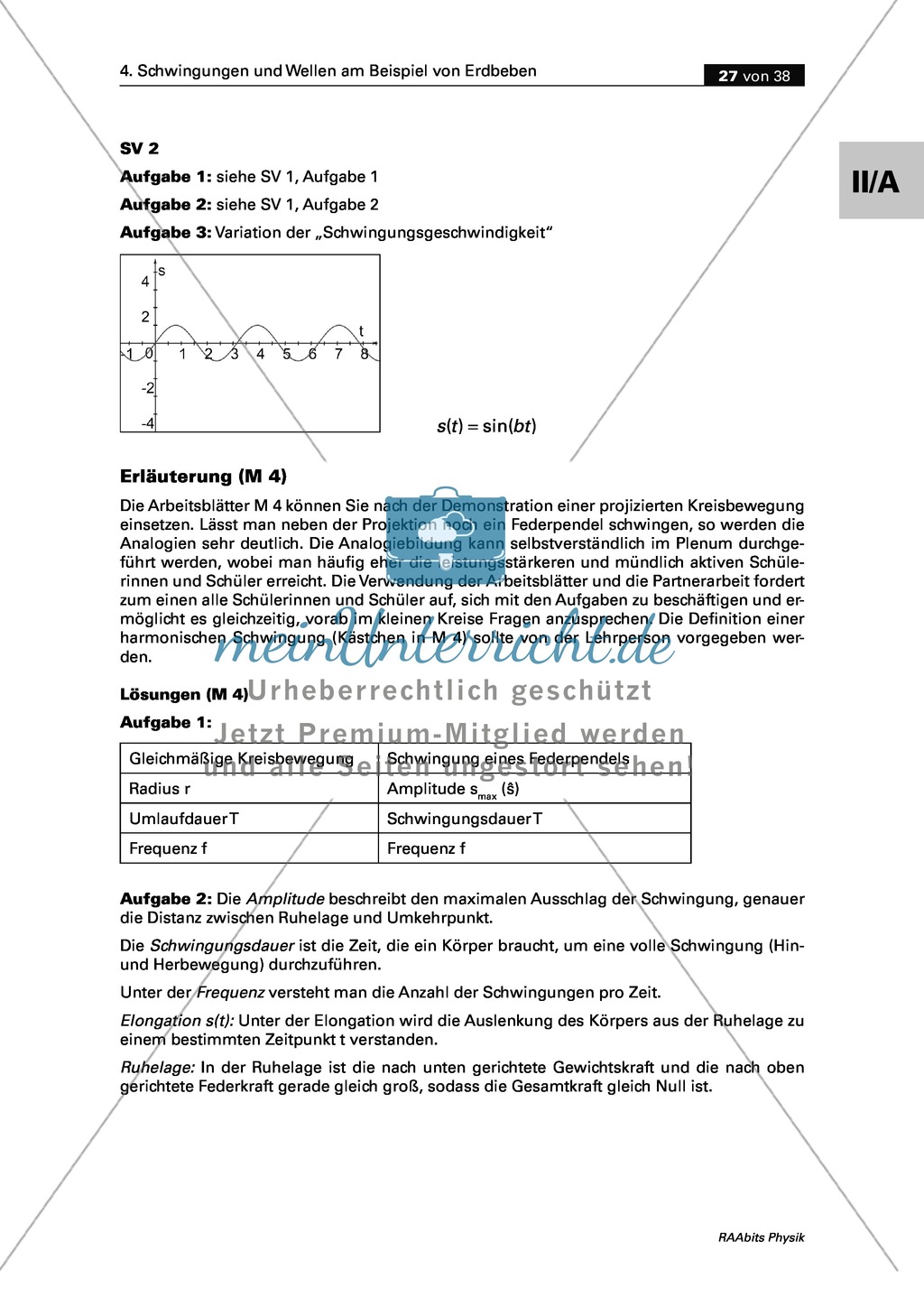 Schwingen + Wellen am Beispiel von Erdbeben: Von der gleichmäßigen Kreisbewegung zur Schwingung Preview 4