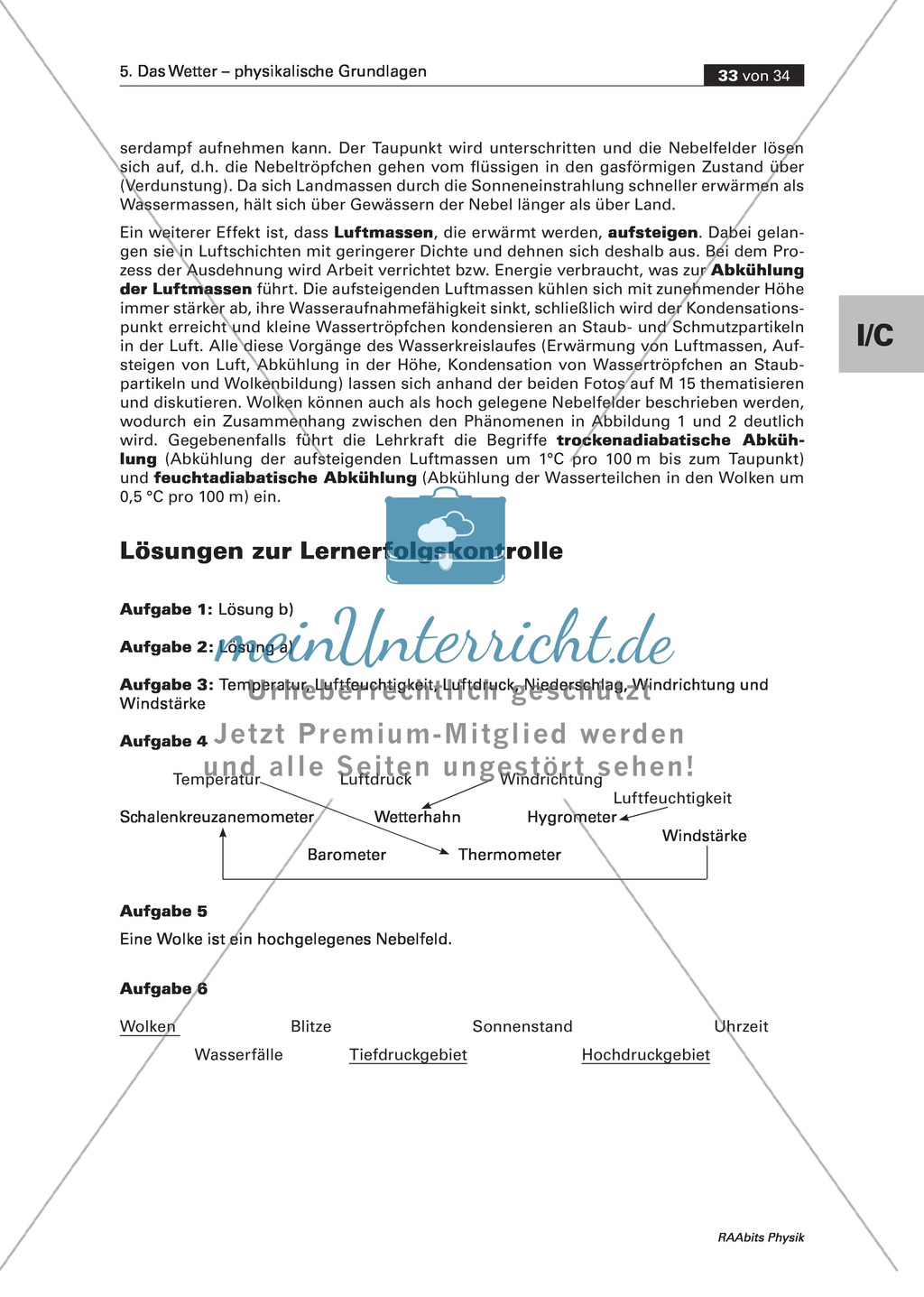 Wetter: Quiz - Lernerfolgskontrolle Preview 1