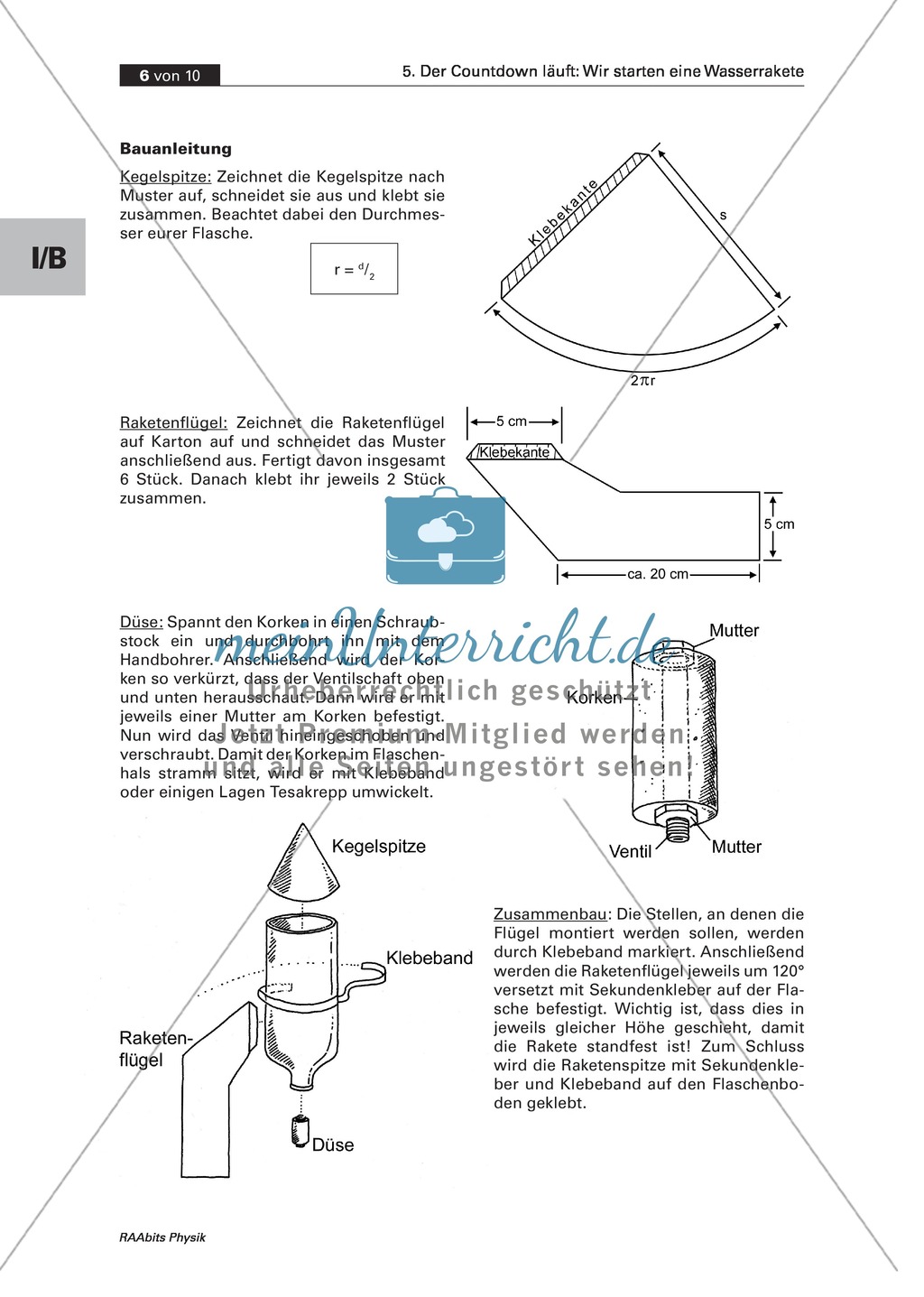 Bau einer Wasserrakete: Eine Rakete mit Wasserantrieb - Bau + Experimente zur Füll- und Flughöhe Preview 2