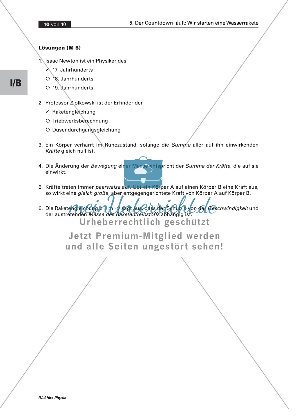 Bau einer Wasserrakete: Wissenstest Preview 2