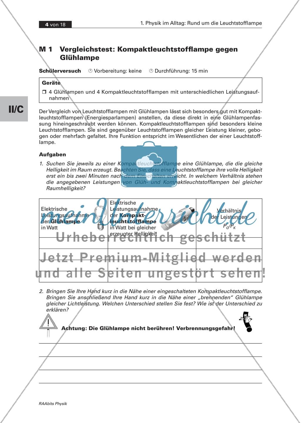 Vergleichstest: Kompaktleuchtstofflampe gegen Glühlampe Preview 1