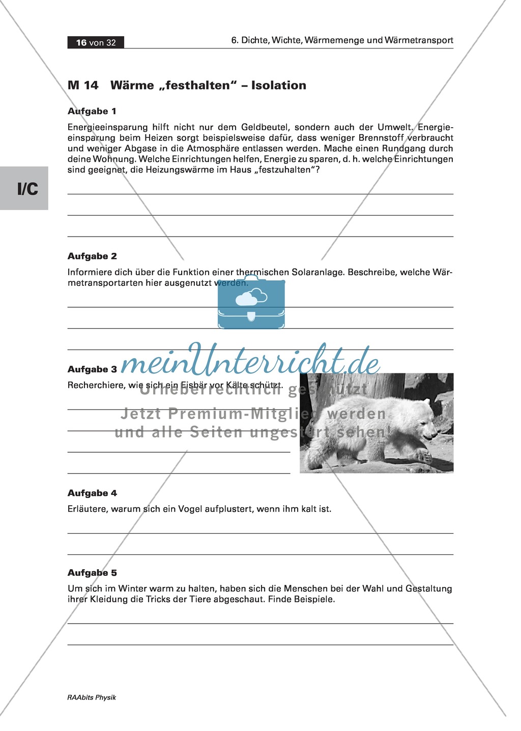 Wärmelehre: Anwendung - Heizsysteme und Wärmeisolation in Natur und Umwelt: Informationstexte + Aufgaben Preview 3