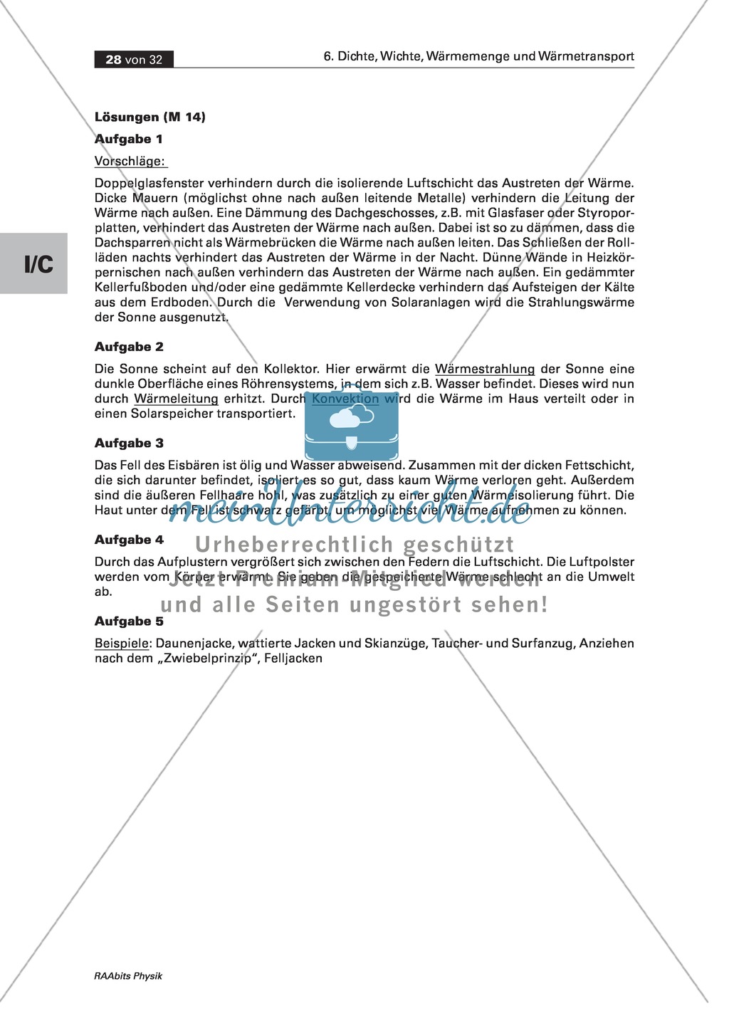 Wärmelehre: Anwendung - Heizsysteme und Wärmeisolation in Natur und Umwelt: Informationstexte + Aufgaben Preview 6