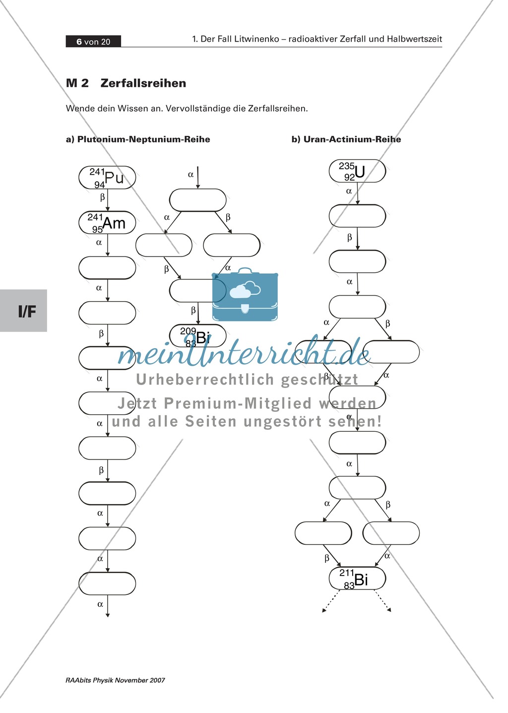 Zerfallsarten,Zerfallsreihen und Arbeit mit der Nuklidkarte Preview 2