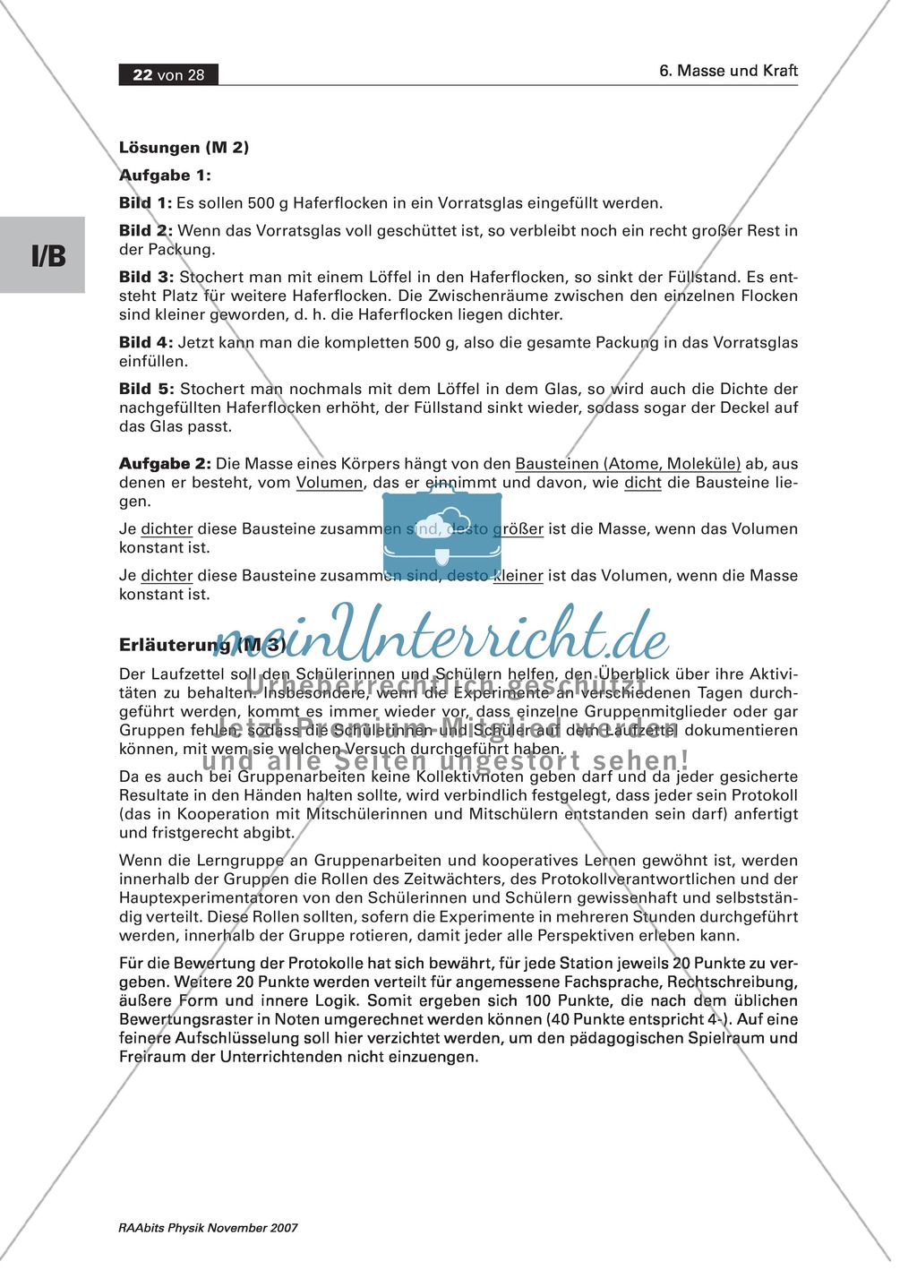 Masse und Kraft: Messungen - Arbeit an Stationen Preview 10