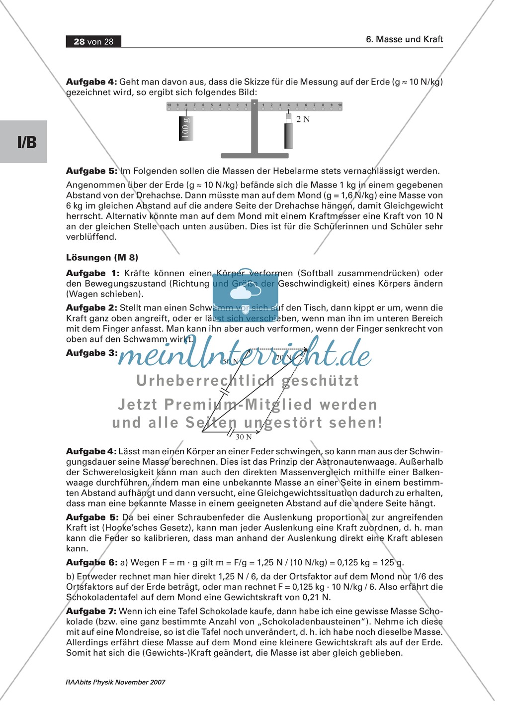 Masse und Kraft: Messungen - Arbeit an Stationen Preview 16