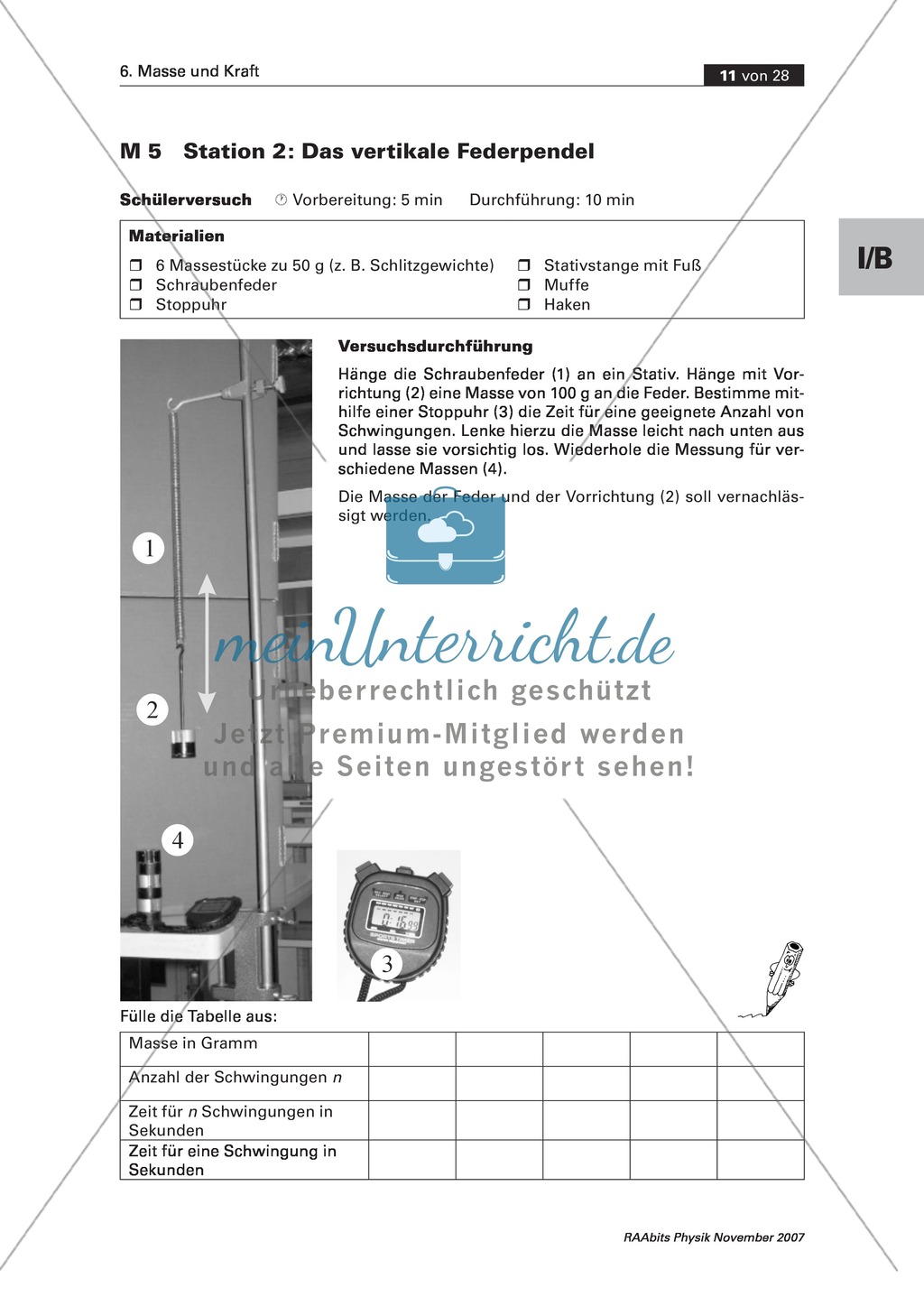 Masse und Kraft: Messungen - Arbeit an Stationen Preview 4