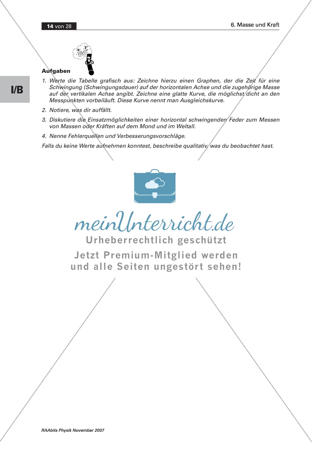 Masse und Kraft: Messungen - Arbeit an Stationen Preview 7