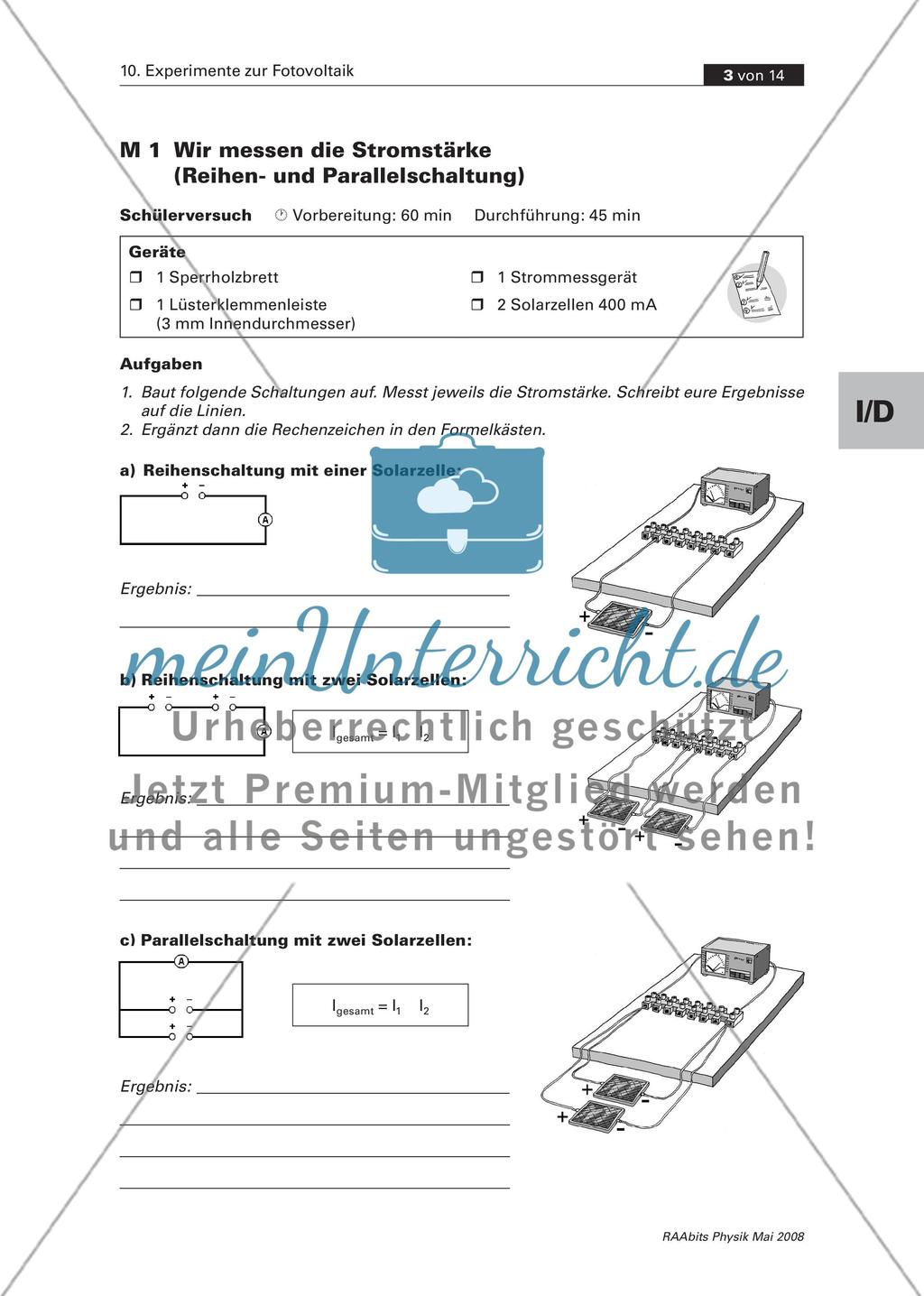 Wir messen die Stromstärke und Spannung (Reihen- und Parallelschaltung) Preview 1