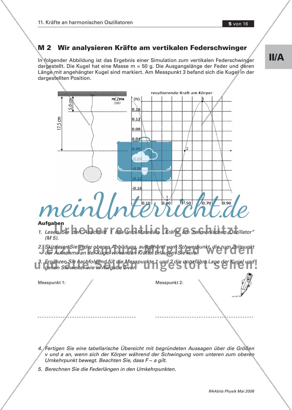Wir analysieren Kräfte am vertikalen Federschwinger Preview 1