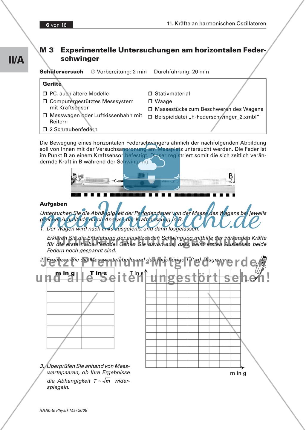 Experimentelle Untersuchungen am horizontalen Federschwinger Preview 1