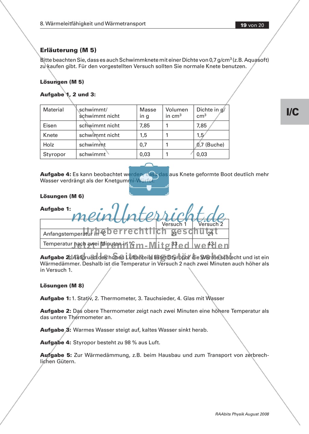 Geschichte und Wärmeleitfähigkeit von Styropor. Mit Infomaterial und Schülerversuchen. Preview 3
