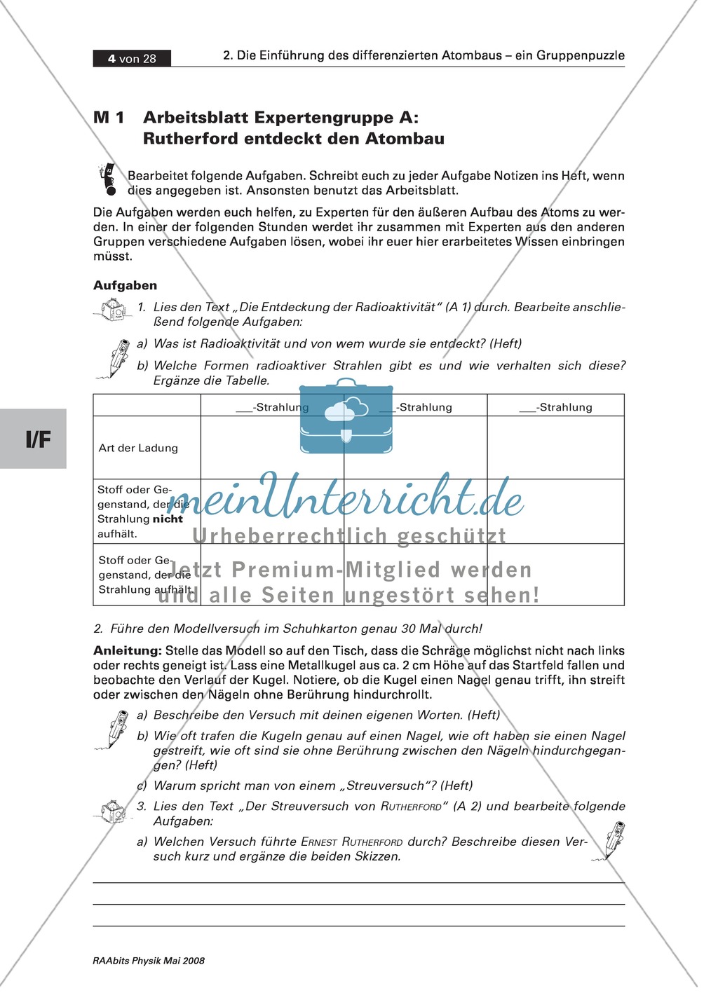 Einführung des differenzierten Atombaus: Der Kern-Hülle-Aufbau des Atoms Preview 1