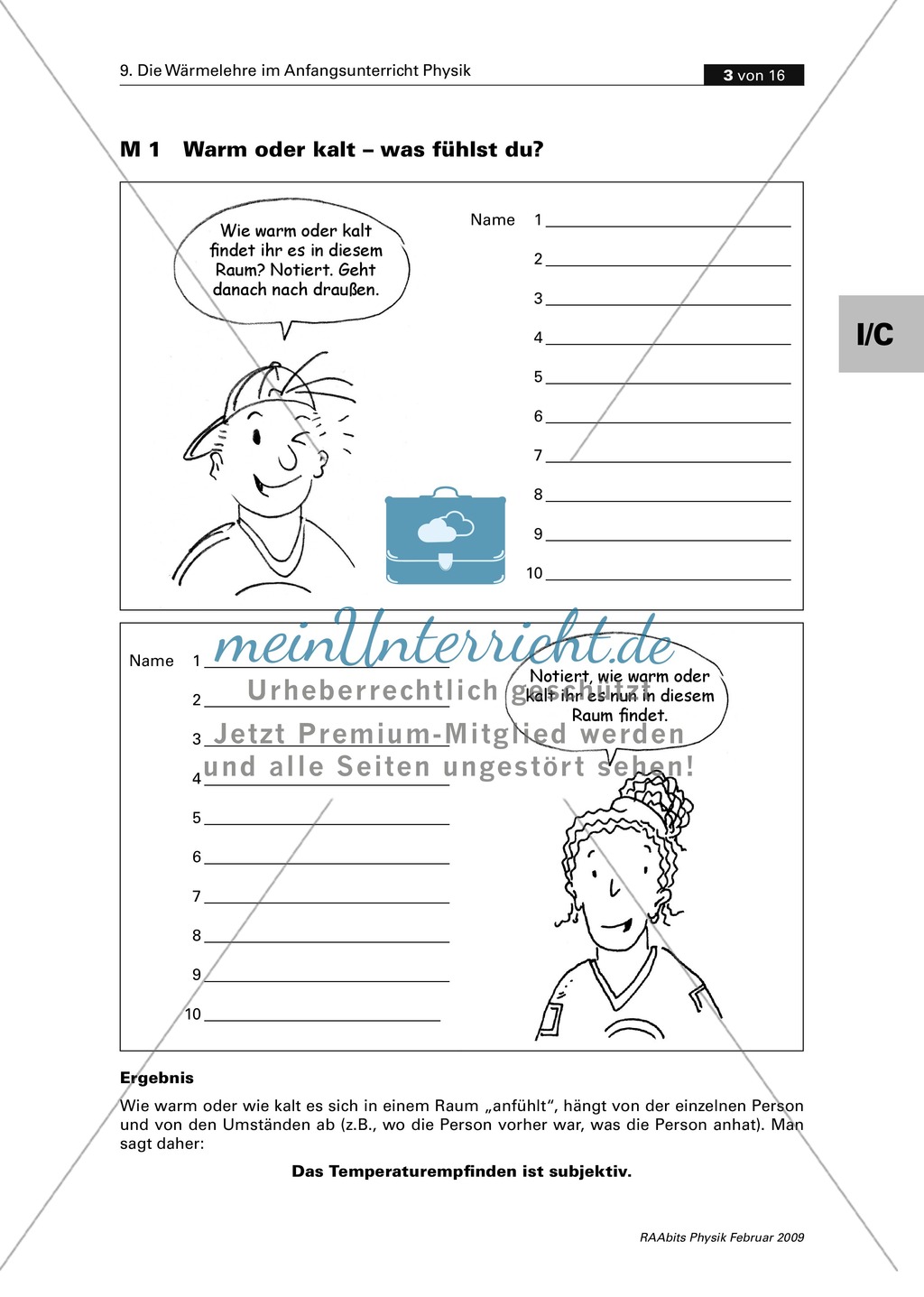 Die Wärmelehre: Temperaturempfinden Preview 1